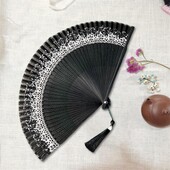 Lengvas, dailus, sulankstomas bambuko dekoro moteriškas vėduoklis, puikaus darbo rankinis ventiliatorius, vakarėliui