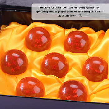 Διάφανο Σετ Star Dragon Balls Novelty Παιδικό παιχνίδι Μπάλες μεσαίου μεγέθους - 7 τμχ με κουτί δώρου