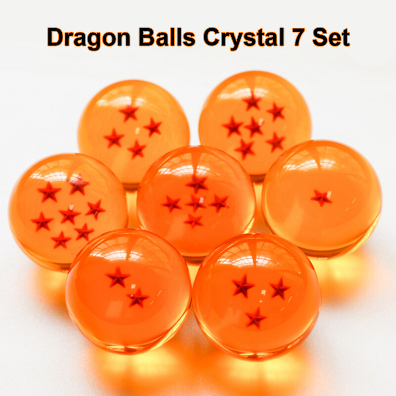 Caurspīdīgs zvaigžņu pūķa bumbiņu komplekts Jaunums bērnu rotaļlietu vidējas kristāla bumbas - 7 gab ar dāvanu kastīti