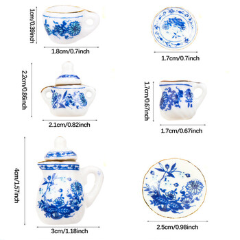 15 τεμ/σετ Τσαγιέρες Μοντέλο παιχνίδι τσαγιού Μινιατούρα Έπιπλα κουκλόσπιτου Πορσελάνινα φλιτζάνια Επιτραπέζια σκεύη κουζίνας Κινέζικο στυλ Παιχνίδια για κορίτσια