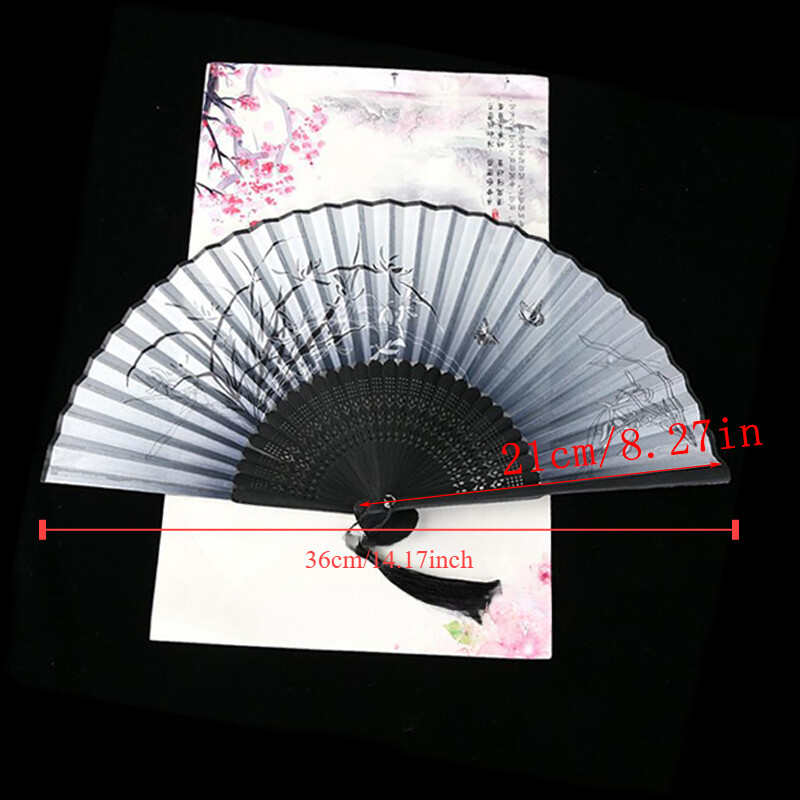 Vintažinis šilkas, sulankstomas vėduoklė, kinų menas amatai, dovanos namų dekoravimui, šokių rankų ventiliatorius, bambuko kambario dekoras, medinis ventiliatorius, rankinis ventiliatorius