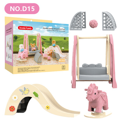 Lesná rodinka 1:12 Domček pre bábiky Obývačka Zábavný park Zvieracie bábiky Príslušenstvo Mini model Nábytok Hra na hranie pre dievčatá Darčeky