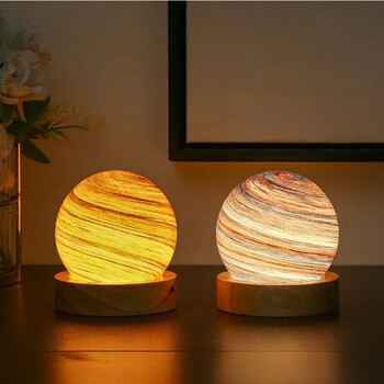 LED Planet Crystal Ball Figurines Decor Αισθητικό έναστρο κρύσταλλο Γη Σφαίρες Σφαίρες Αστρονομία Διακόσμηση σπιτιού Στολίδι σπιτιού