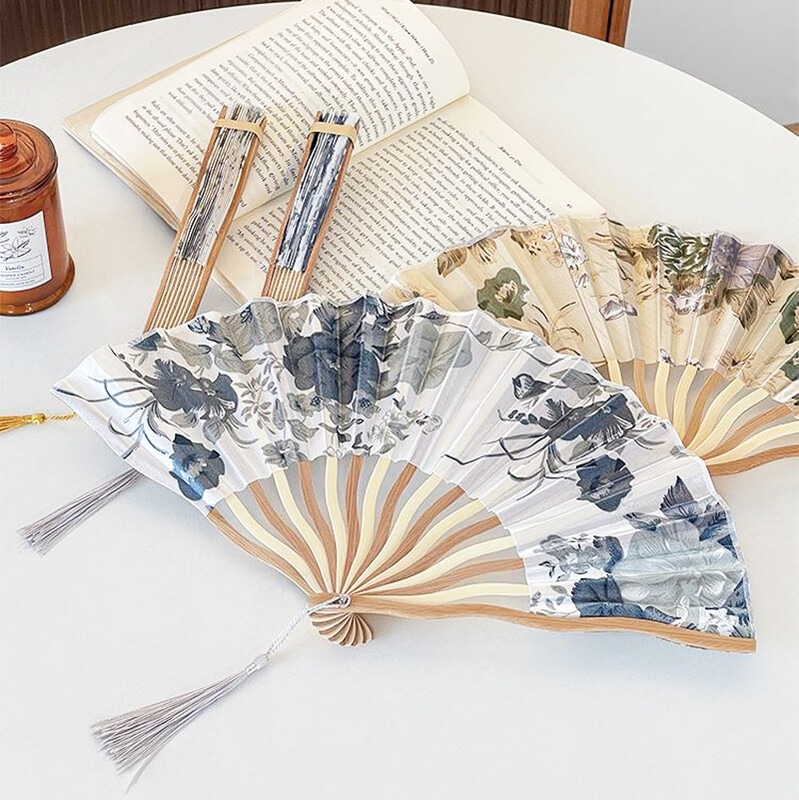 1 vnt. senovinė vėduoklė, sulankstoma vėduoklė Kinietiško stiliaus šokių vestuvių gimtadienio vakarėlis, skirtas rankų darbo gerbėjams, namų dekoravimo dovana svečiams