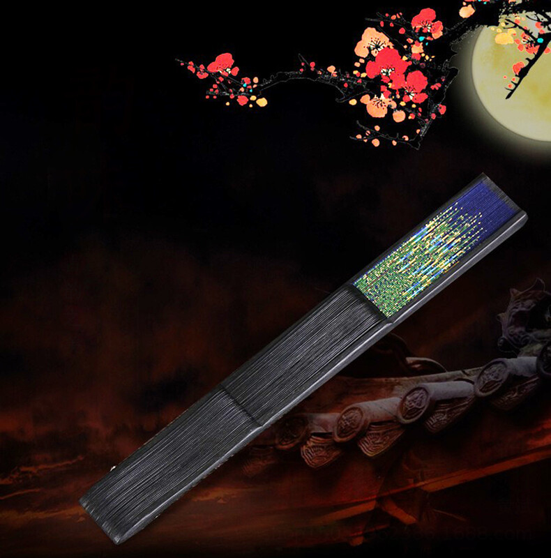 1db kínai japán összecsukható legyező fa szár klasszikus tánclegyező bojt Elegáns női rajongói parti művészet kézműves ajándék lakberendezés