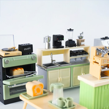 1:12 DIY Miniature Dollhouse Coffee Machine Accessories Blender Juicer Appliance Model Doll Furniture Play Mini Kitchen Toy