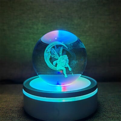 Kristálygömb Éjszakai Fények Izzó Bolygó Galaxis Astronaut 3D RGB Hold Atmoszféra Lámpa Asztali dekoráció Gyerekajándékok lakberendezés
