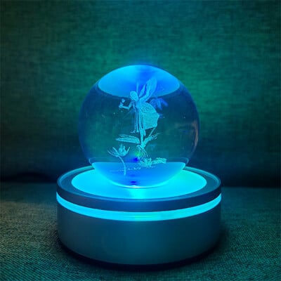 Kristálygömb Éjszakai Fények Izzó Bolygó Galaxis Astronaut 3D RGB Hold Atmoszféra Lámpa Asztali dekoráció Gyerekajándékok lakberendezés