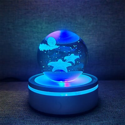 Kristálygömb Éjszakai Fények Izzó Bolygó Galaxis Astronaut 3D RGB Hold Atmoszféra Lámpa Asztali dekoráció Gyerekajándékok lakberendezés