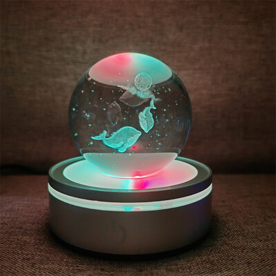 Kristálygömb Éjszakai Fények Izzó Bolygó Galaxis Astronaut 3D RGB Hold Atmoszféra Lámpa Asztali dekoráció Gyerekajándékok lakberendezés