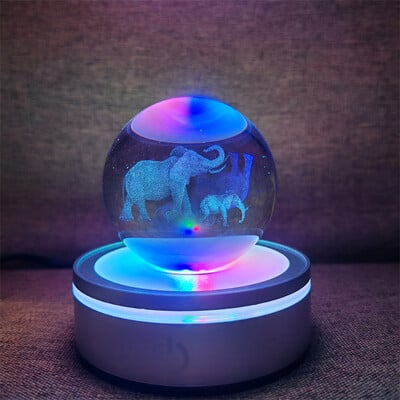 Kristálygömb Éjszakai Fények Izzó Bolygó Galaxis Astronaut 3D RGB Hold Atmoszféra Lámpa Asztali dekoráció Gyerekajándékok lakberendezés