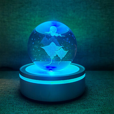 Kristálygömb Éjszakai Fények Izzó Bolygó Galaxis Astronaut 3D RGB Hold Atmoszféra Lámpa Asztali dekoráció Gyerekajándékok lakberendezés