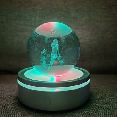 Kristálygömb Éjszakai Fények Izzó Bolygó Galaxis Astronaut 3D RGB Hold Atmoszféra Lámpa Asztali dekoráció Gyerekajándékok lakberendezés