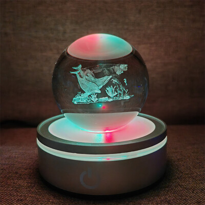 Kristálygömb Éjszakai Fények Izzó Bolygó Galaxis Astronaut 3D RGB Hold Atmoszféra Lámpa Asztali dekoráció Gyerekajándékok lakberendezés