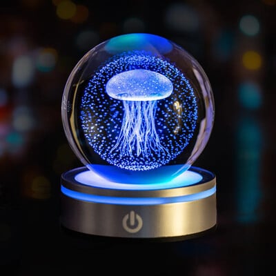 Kristálygömb Éjszakai Fények Izzó Bolygó Galaxis Astronaut 3D RGB Hold Atmoszféra Lámpa Asztali dekoráció Gyerekajándékok lakberendezés