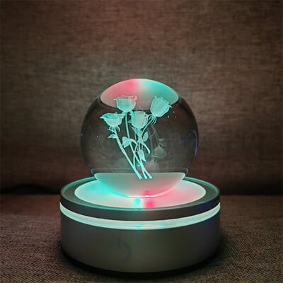 Kristálygömb Éjszakai Fények Izzó Bolygó Galaxis Astronaut 3D RGB Hold Atmoszféra Lámpa Asztali dekoráció Gyerekajándékok lakberendezés