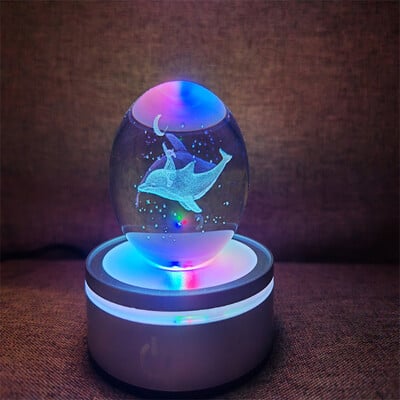 Kristálygömb Éjszakai Fények Izzó Bolygó Galaxis Astronaut 3D RGB Hold Atmoszféra Lámpa Asztali dekoráció Gyerekajándékok lakberendezés