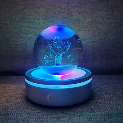 Kristálygömb Éjszakai Fények Izzó Bolygó Galaxis Astronaut 3D RGB Hold Atmoszféra Lámpa Asztali dekoráció Gyerekajándékok lakberendezés