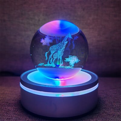 Kristálygömb Éjszakai Fények Izzó Bolygó Galaxis Astronaut 3D RGB Hold Atmoszféra Lámpa Asztali dekoráció Gyerekajándékok lakberendezés