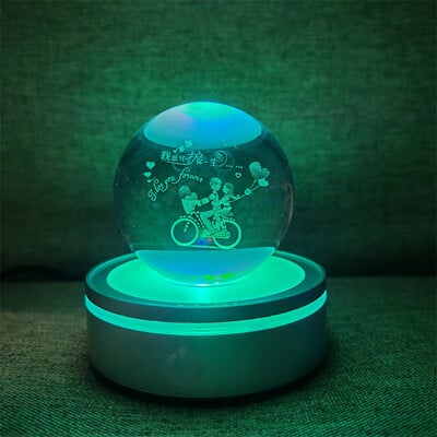 Kristálygömb Éjszakai Fények Izzó Bolygó Galaxis Astronaut 3D RGB Hold Atmoszféra Lámpa Asztali dekoráció Gyerekajándékok lakberendezés