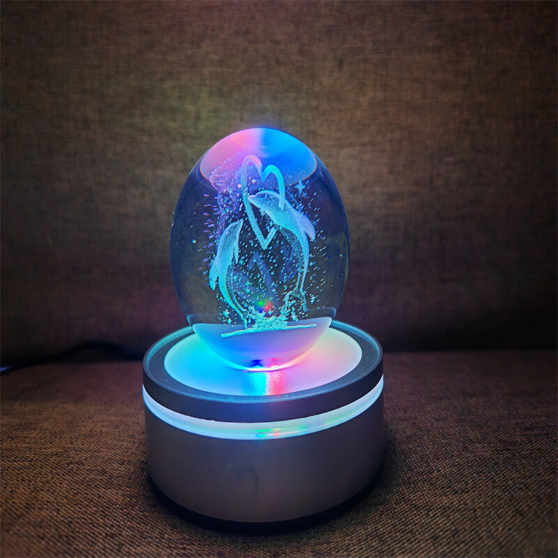 Kristálygömb Éjszakai Fények Izzó Bolygó Galaxis Astronaut 3D RGB Hold Atmoszféra Lámpa Asztali dekoráció Gyerekajándékok lakberendezés