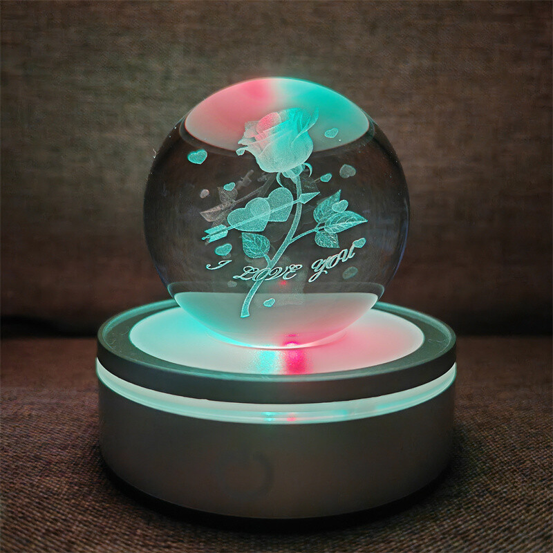 Kristálygömb Éjszakai Fények Izzó Bolygó Galaxis Astronaut 3D RGB Hold Atmoszféra Lámpa Asztali dekoráció Gyerekajándékok lakberendezés