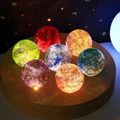 Sedemfarebné krištáľové gule LED svetlo Bolas De Nieve Cristal Adornos Para El Hogar Decoração Para Quarto Snow Globe