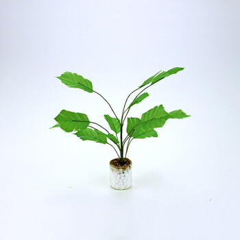 Μίνι φυτό 1/12 Scale Miniature Dollhouse Plantain Leaf Plantain for OB11 Doll House Decoration Pretend Play Furniture Toy Αξεσουάρ