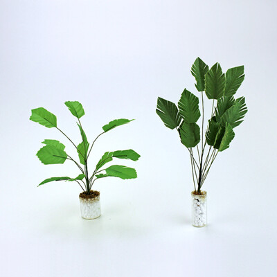 1/12 миниатюрна къща за кукли Plantain Leaf Mini Plant за OB11 Декорация на куклена къща Аксесоари за игра на мебели