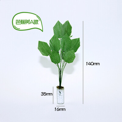 Miniatúrna rastlina s listami plantain v mierke 1/12 pre domček pre bábiky OB11, dekorácia, hračkársky nábytok, doplnky pre hračky