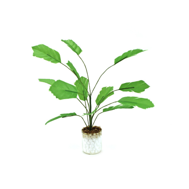 Miniatúrna rastlina s listami plantain v mierke 1/12 pre domček pre bábiky OB11, dekorácia, hračkársky nábytok, doplnky pre hračky