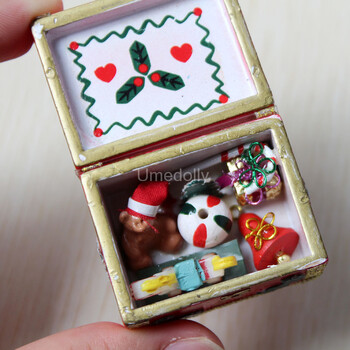 1/12 Scale Miniature Dollhouse Christmas Toy Box Pretend Play Αξεσουάρ μίνι επίπλων Doll House Παιχνίδι