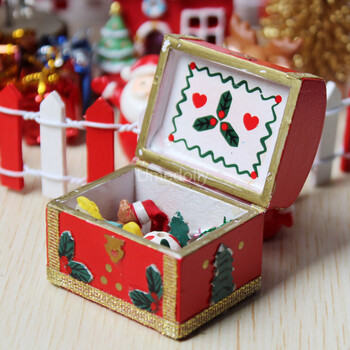 1/12 Scale Miniature Dollhouse Christmas Toy Box Pretend Play Αξεσουάρ μίνι επίπλων Doll House Παιχνίδι