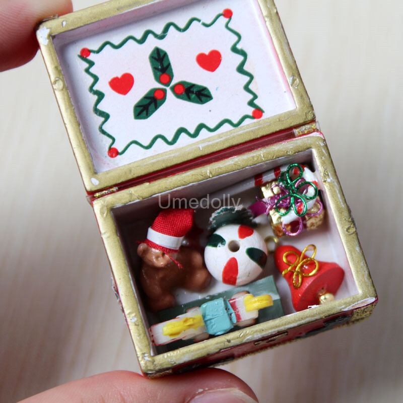 Miniatúrny domček pre bábiky v mierke 1/12, vianočná hračka, hračka na domček pre bábiky, mini nábytok, doplnky, hračka