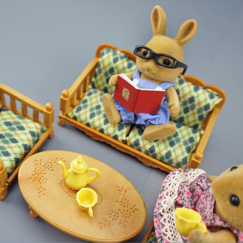 Set de sufragerie în miniatură 1:12 canapea cu pernă dulap TV pădure familie casă de păpuși mobilier accesorii bricolaj decor pentru cadou fete