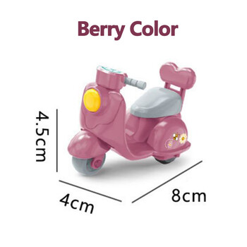 Berry Color Motorcycle 1/12 Cartoon Q Pull Back Car Forest Οικογενειακό Κουκλόσπιτο Μινιατούρα Έπιπλα Παιχνιδιού για κορίτσια Δώρα