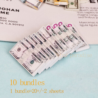 Miniatűr tárgyak Mini Dollár Euro Koreai Won Money Bankjegyek Modell Barbie Doll Ob11 1/6 1/12 Akciófigura babák Kiegészítők