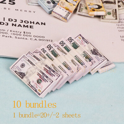 Miniatűr tárgyak Mini Dollár Euro Koreai Won Money Bankjegyek Modell Barbie Doll Ob11 1/6 1/12 Akciófigura babák Kiegészítők