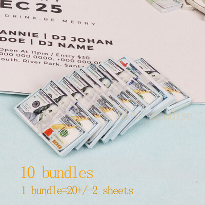 Miniatűr tárgyak Mini Dollár Euro Koreai Won Money Bankjegyek Modell Barbie Doll Ob11 1/6 1/12 Akciófigura babák Kiegészítők