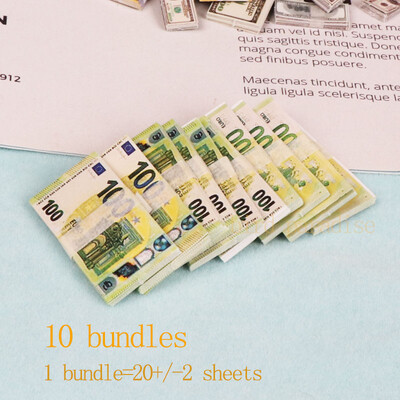 Miniatűr tárgyak Mini Dollár Euro Koreai Won Money Bankjegyek Modell Barbie Doll Ob11 1/6 1/12 Akciófigura babák Kiegészítők