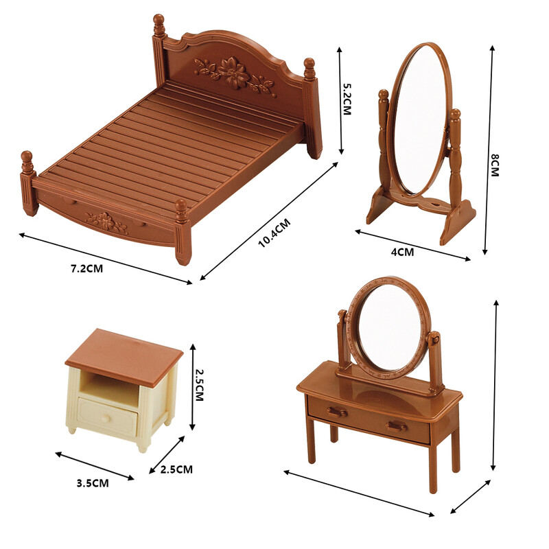 Forest Családi éjjeliszekrény 2022 Új babaház-kiegészítők Miniatűr piperecikk-kiegészítők Hálószobabútorok Miniatűrök
