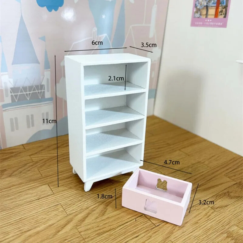 1:12 Dollhouse Spálňa Šatníková skriňa Simulácia Miniatúrna skriňa Drevený nábytok Model pre Dollhouse Dekorácia Detská hračka