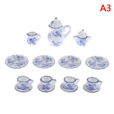 15 ks 1:12 Domček pre bábiky Miniatúrny riad Porcelánové keramické šálky na čaj Súprava hračiek