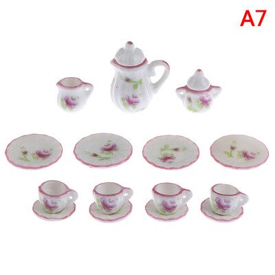 15 ks 1:12 Domček pre bábiky Miniatúrny riad Porcelánové keramické šálky na čaj Súprava hračiek