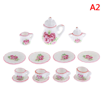 15 ks 1:12 Domček pre bábiky Miniatúrny riad Porcelánové keramické šálky na čaj Súprava hračiek