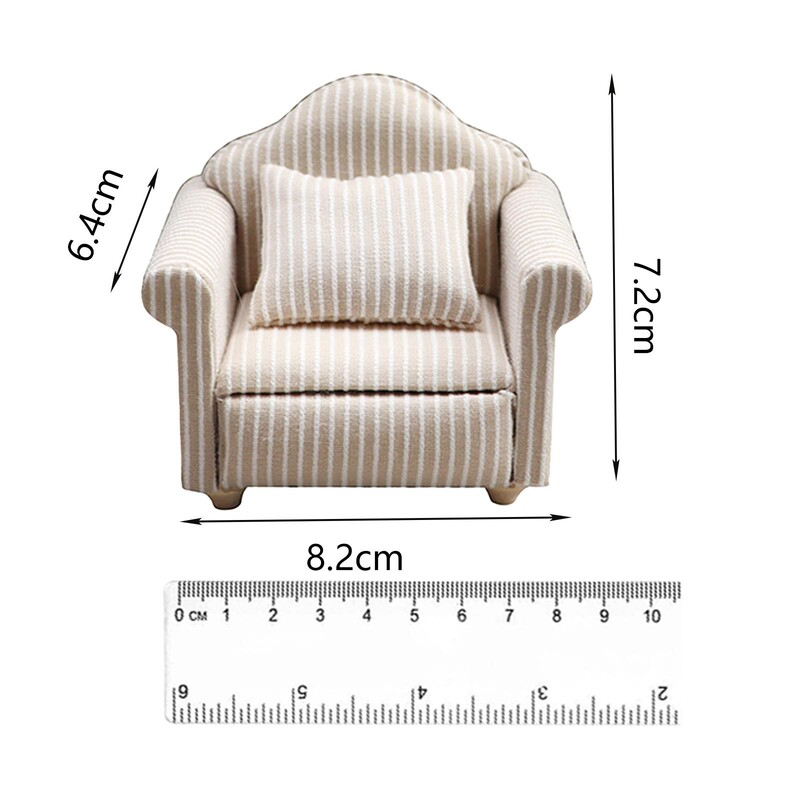 Babaház kanapé szimulációs miniatűr bútor párnás lakberendezéssel