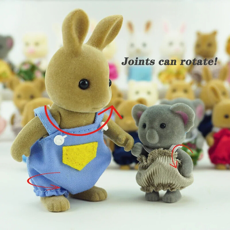 Rodinné lesné zvieratá v mierke 1:12, miniatúry pre bábiky, doplnok, králik, medveď, sob, kaliko, hračka na hranie, darček pre dievča.