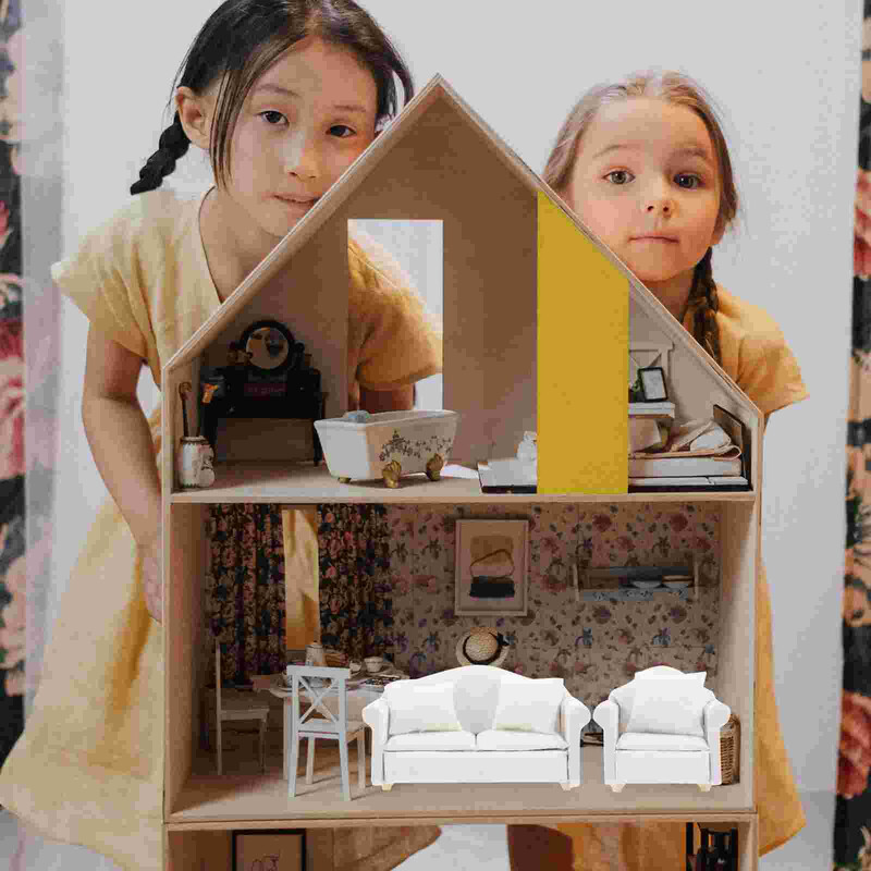 1 sada miniatúrneho nábytku v mierke 1/12, príslušenstvo, sada mini gauča a vankúša na pohovku, sada nábytku, figúrka v mierke 1/12, príslušenstvo