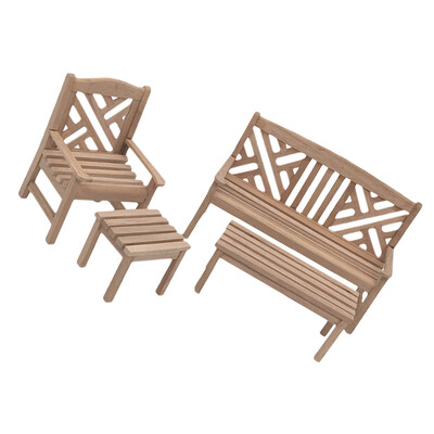 1 Set Mobilier Din Lemn Miniatura Masa Scaun Mobila Mini Decoratiuni Casa Mobila in miniatura Seturi de mobila la scara 1/12