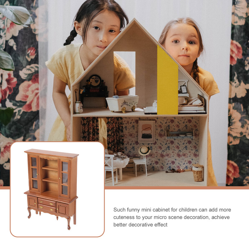 1:12 Miniatúrny nábytok do domčeka pre bábiky Model Ozdoby Drevené remeslá Scéna Skrinka Kuchynské miniatúry Mierka